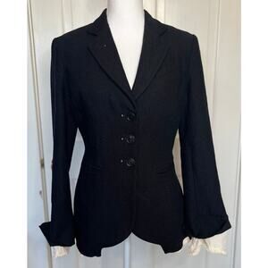 High by Claire Campbell Black Blazer with Cream Lace, Size 8